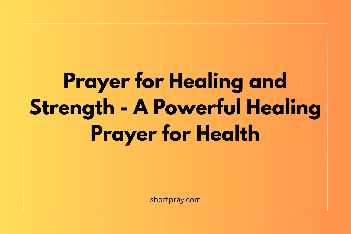 prayer for healing