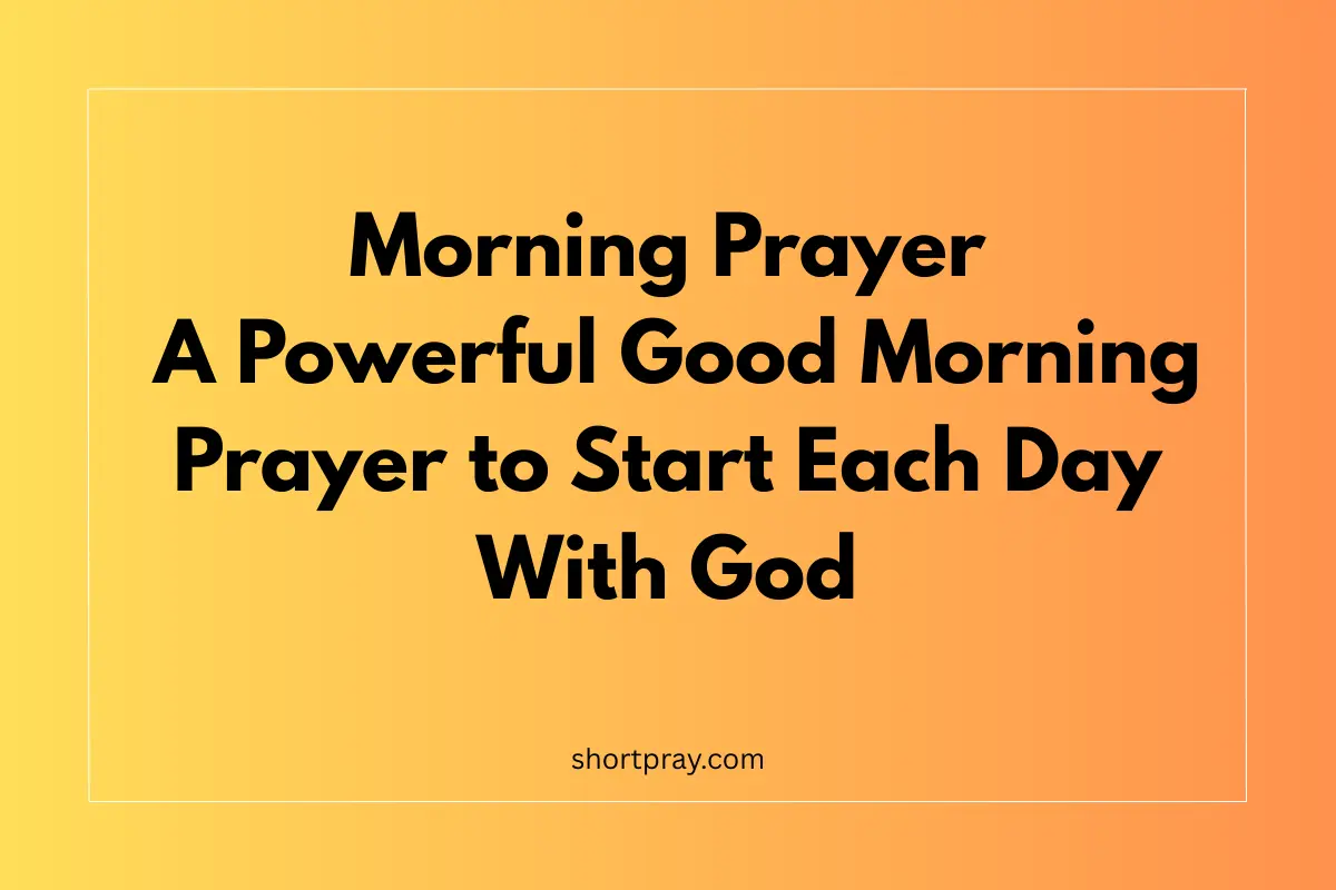 powerful morning prayers